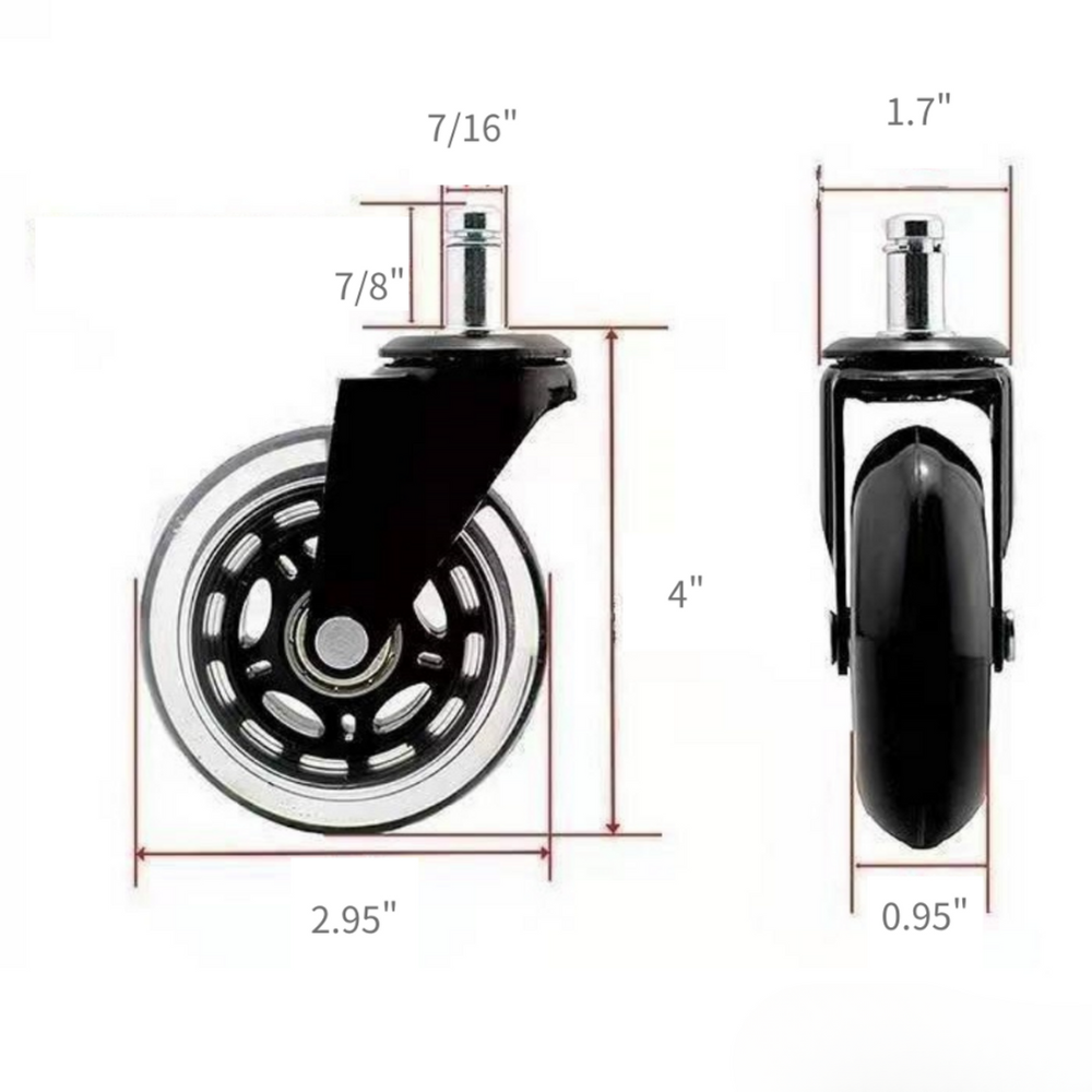 ROLLER BLADE STYLE STOOL CASTERS FOR ALL FLOORS