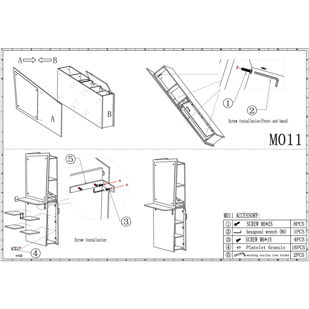 Zoe Single Sided Styling Station