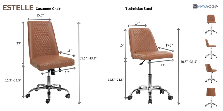 Estelle Customer Chair & Technician Stool